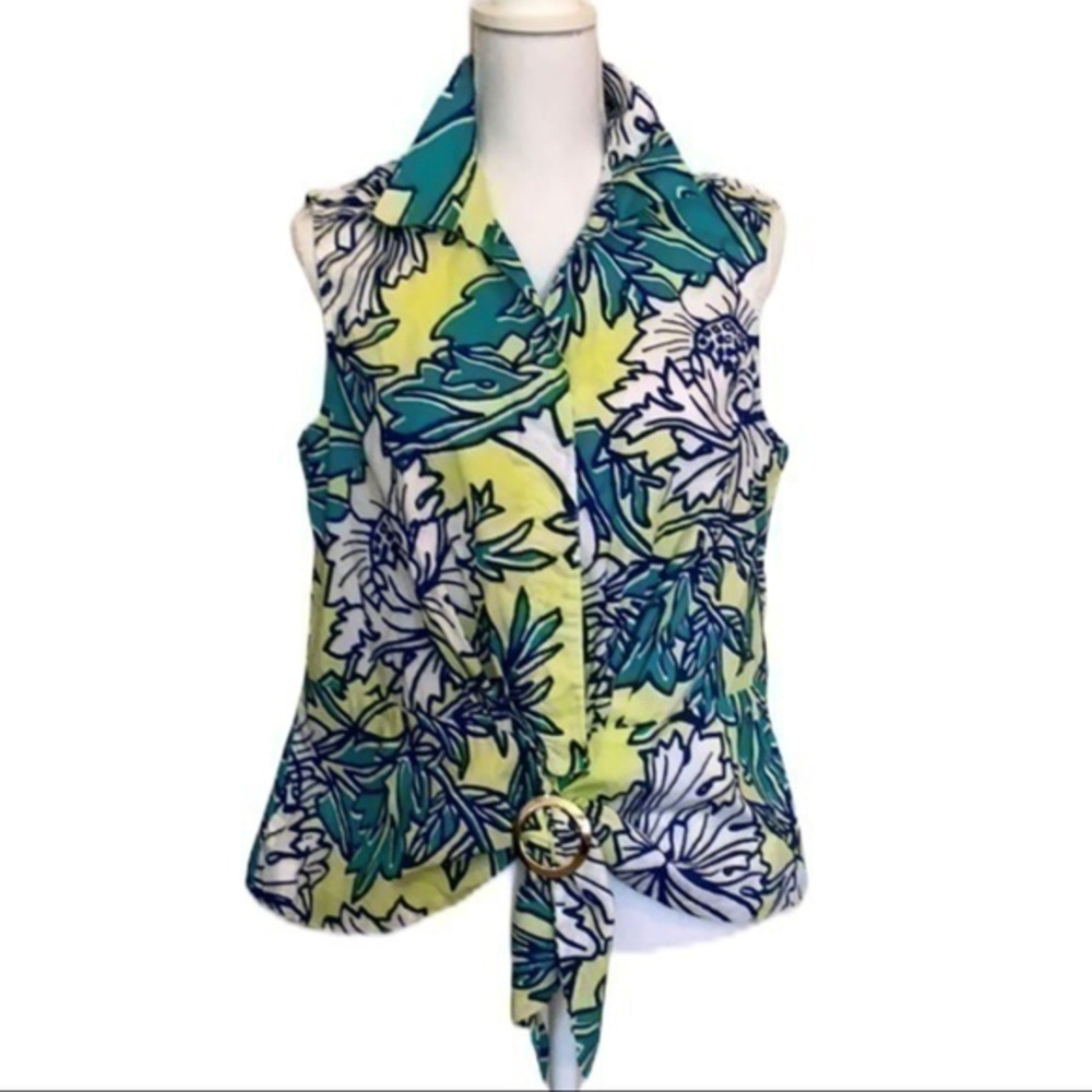 Island Republic Bright Button up blouse with tie